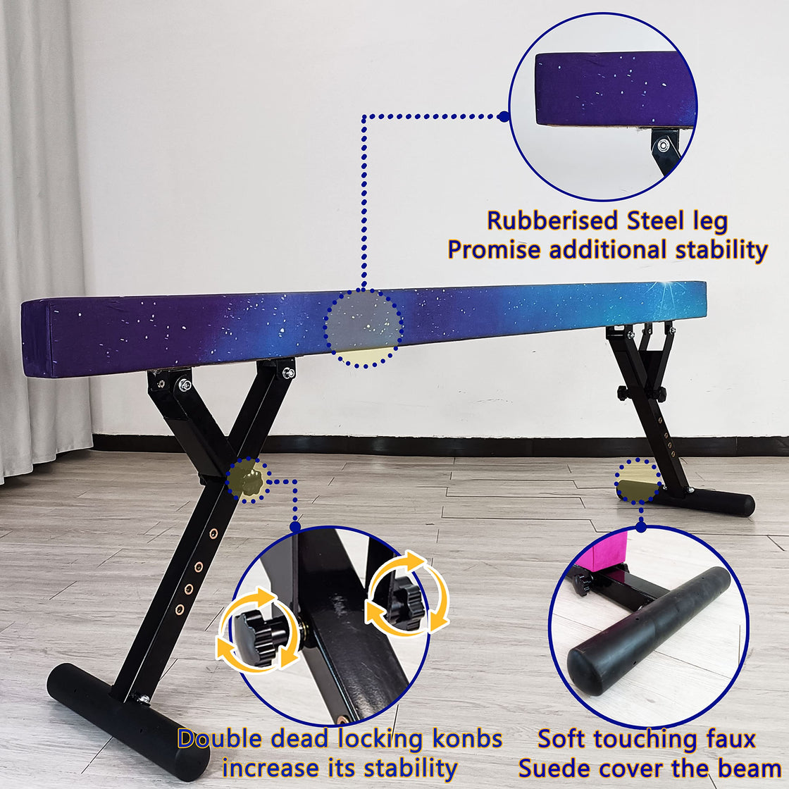 ACHIOU Appliances for gymnastics Adjustable Balance Beam for Kids