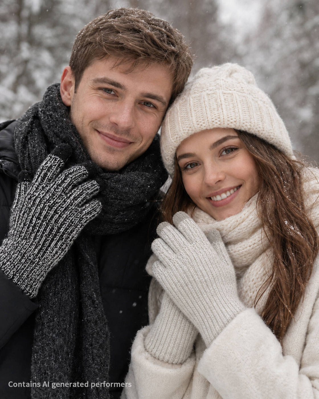 Achiou Winter Gloves for Men Women, Thermal Fleece Lined Touchscreen Knit