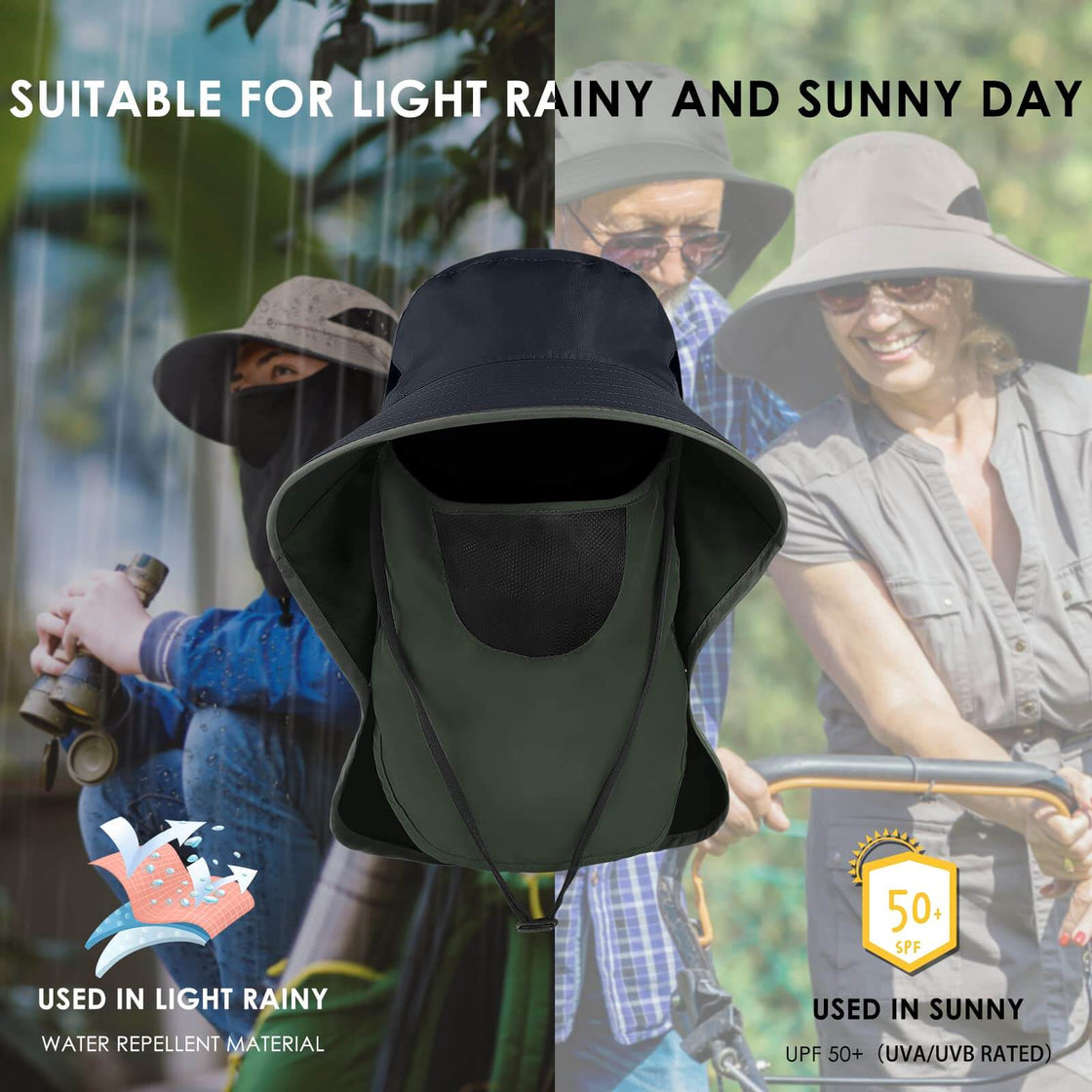 Fishing Hat Wide Brim UV Sun Protection Hat UPF 50+ - Achiou