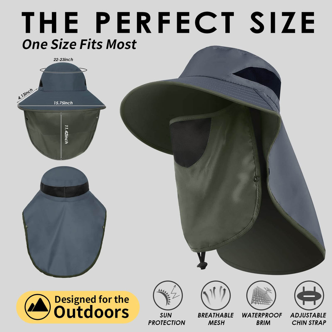 Adjustable Outdoor Fishing Hat Sunscreen Protection Breathable