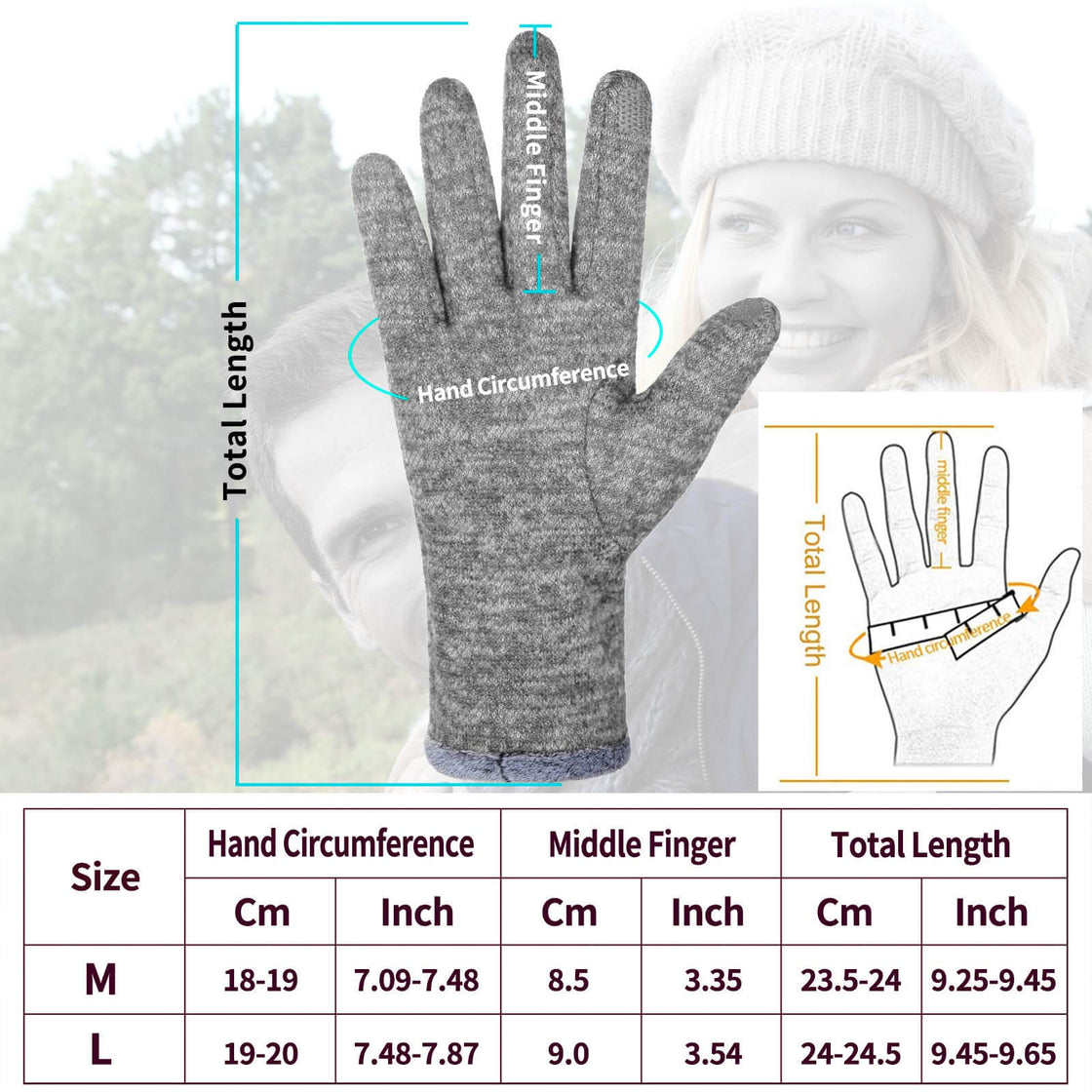 Achiou Touchscreen Gloves For Women