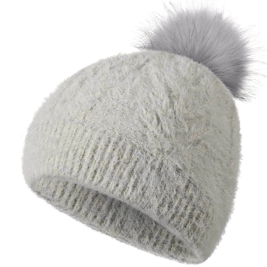 Achiou Winter Women Pom Pom Beanie Hat