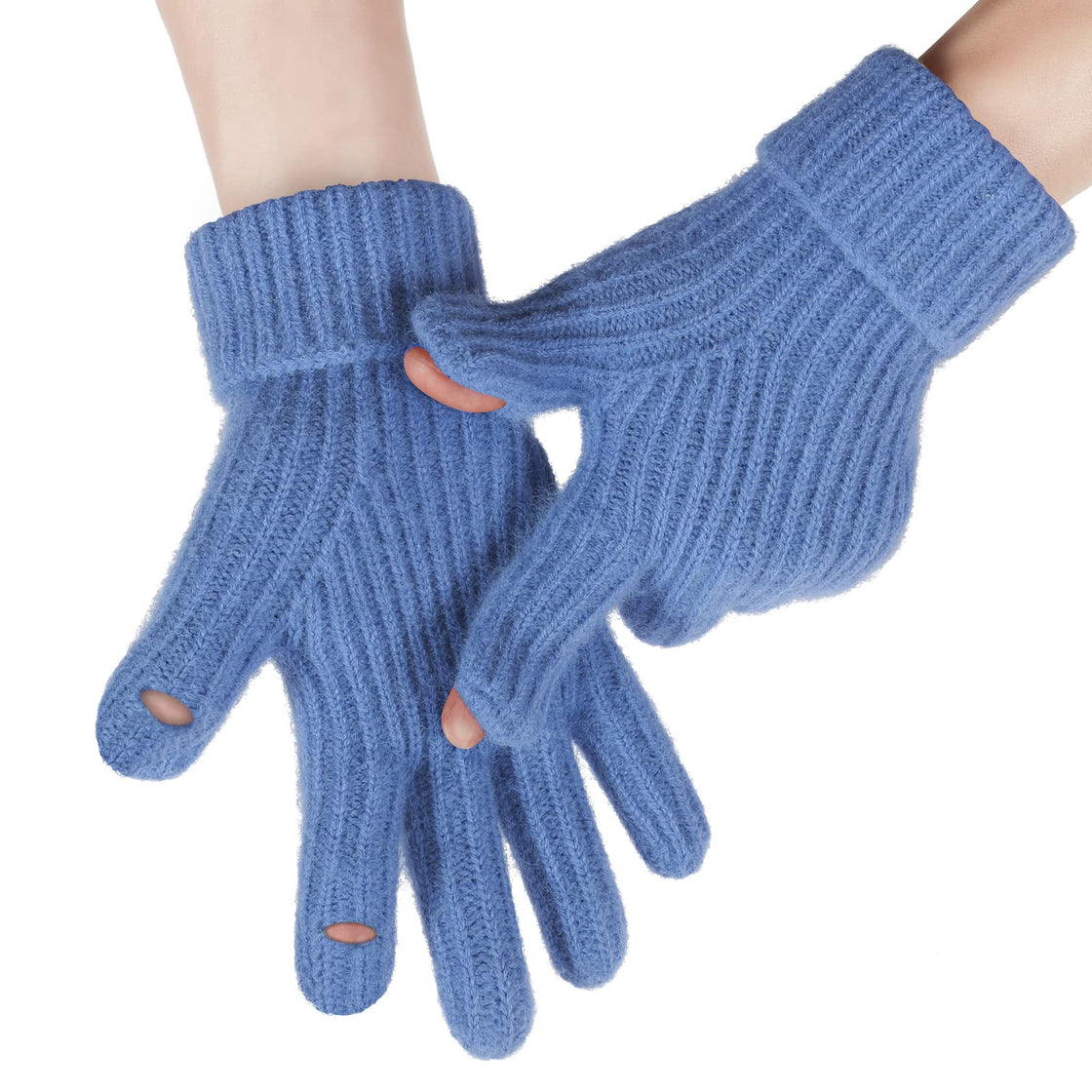 Aloohaidyvio Women's Winter Warm Touch Screen Gloves Cable Knit Wool Fleece Lined Touchscreen Texting Mittens For Women Aloohaidyvio Women's Winter Warm Touch Screen Gloves Cable Knit Wool Fleece Lined Touchscreen Texting Mittens For Women