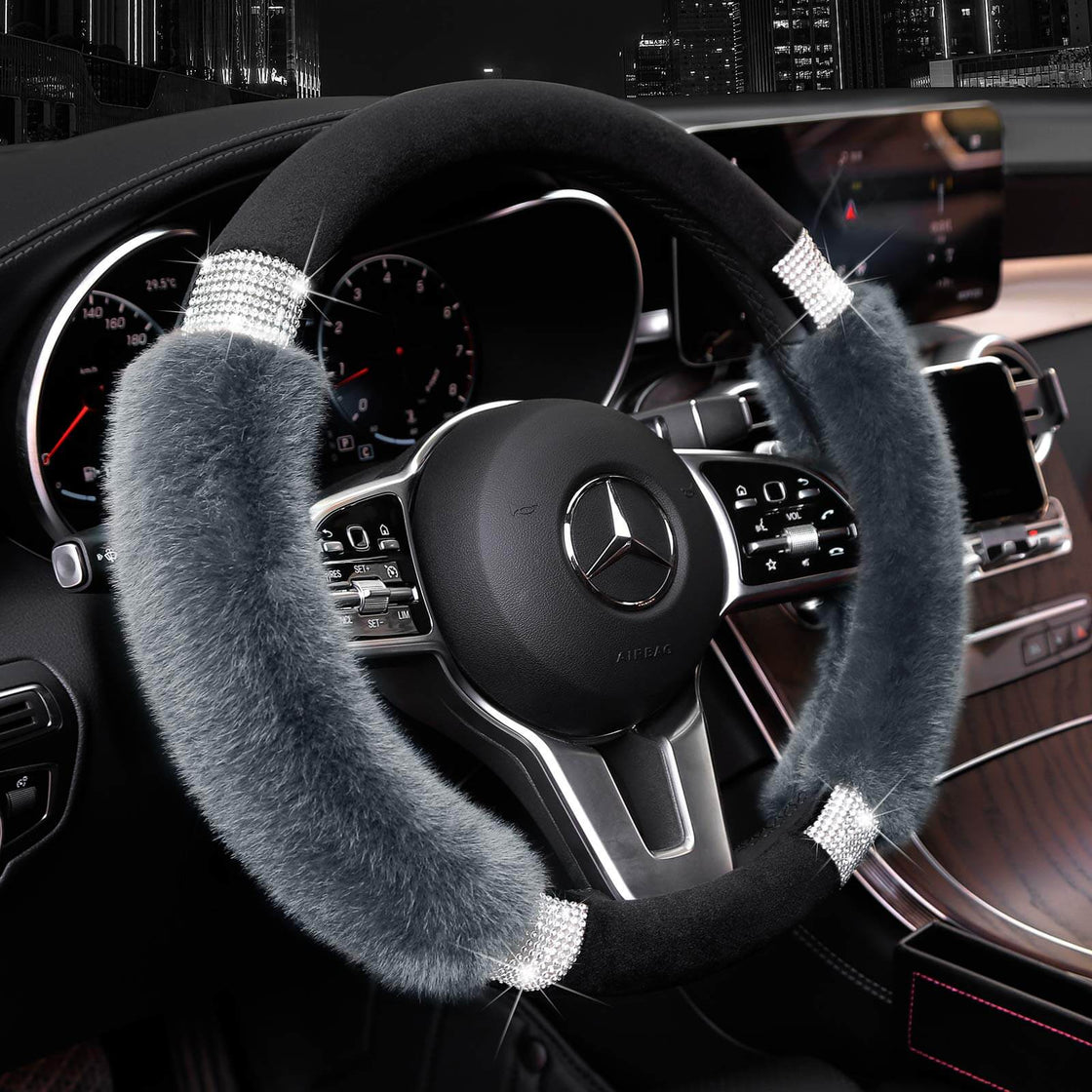 Bling And Fluffy Steering Wheel Cover Comfortable - Achiou