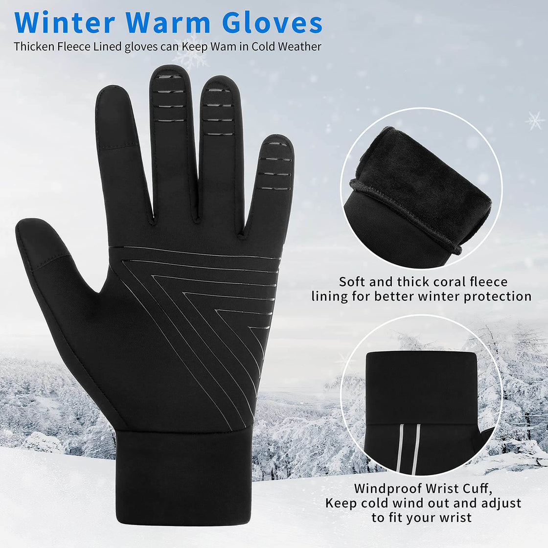 Achiou Winter Running Gloves