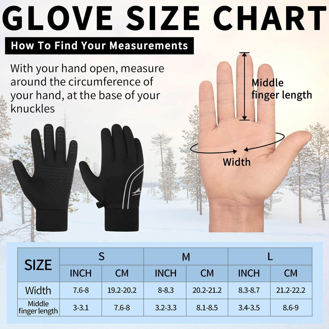 Achiou Winter Running Gloves