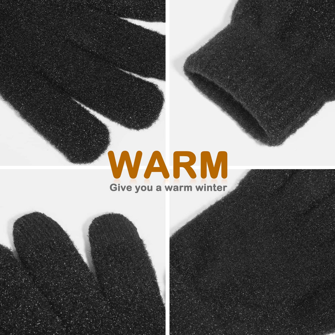 Achiou Winter Touchscreen Gloves Knit