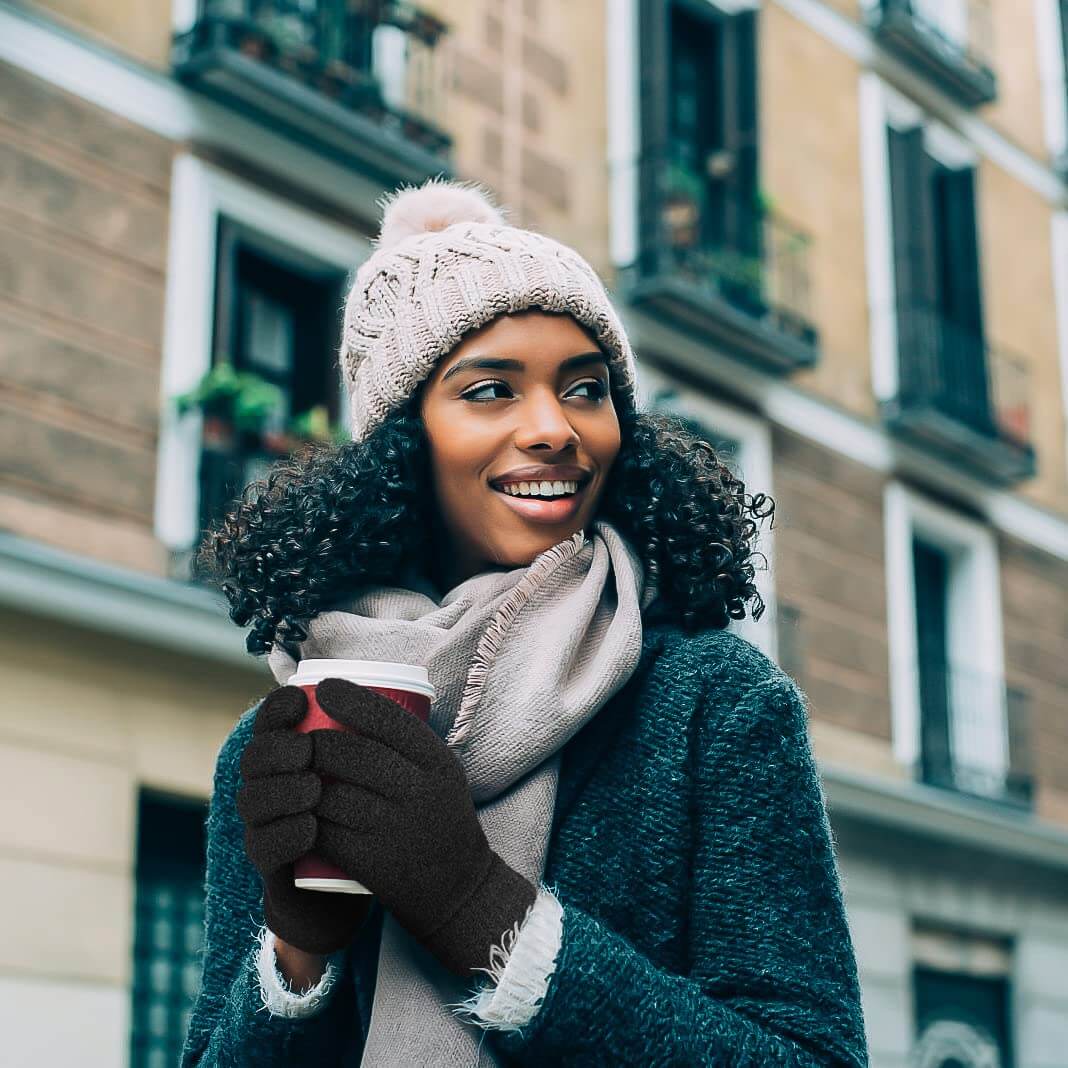 Achiou Winter Touchscreen Gloves Knit