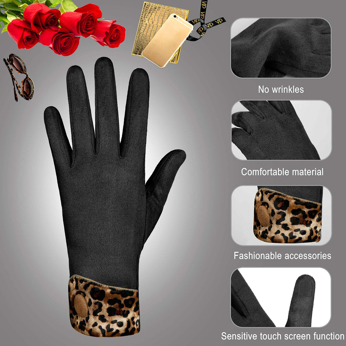 Achiou Women Winter Touchscreen Gloves